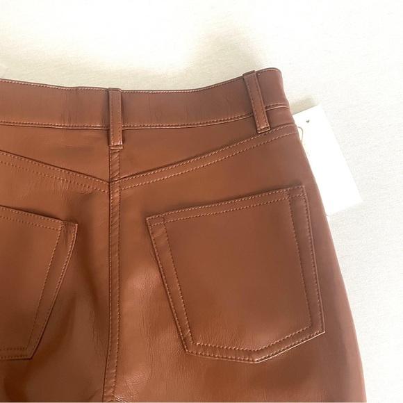 Aritzia Wilfred Melina Vegan Leather Pants in Cognac - Picture 6 of 8